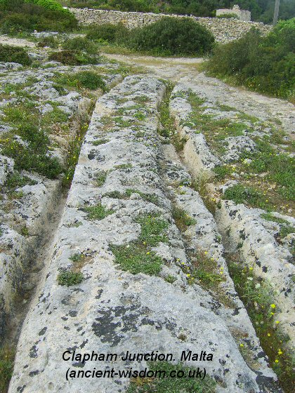 cart-ruts, Malta. Clapham Junction.